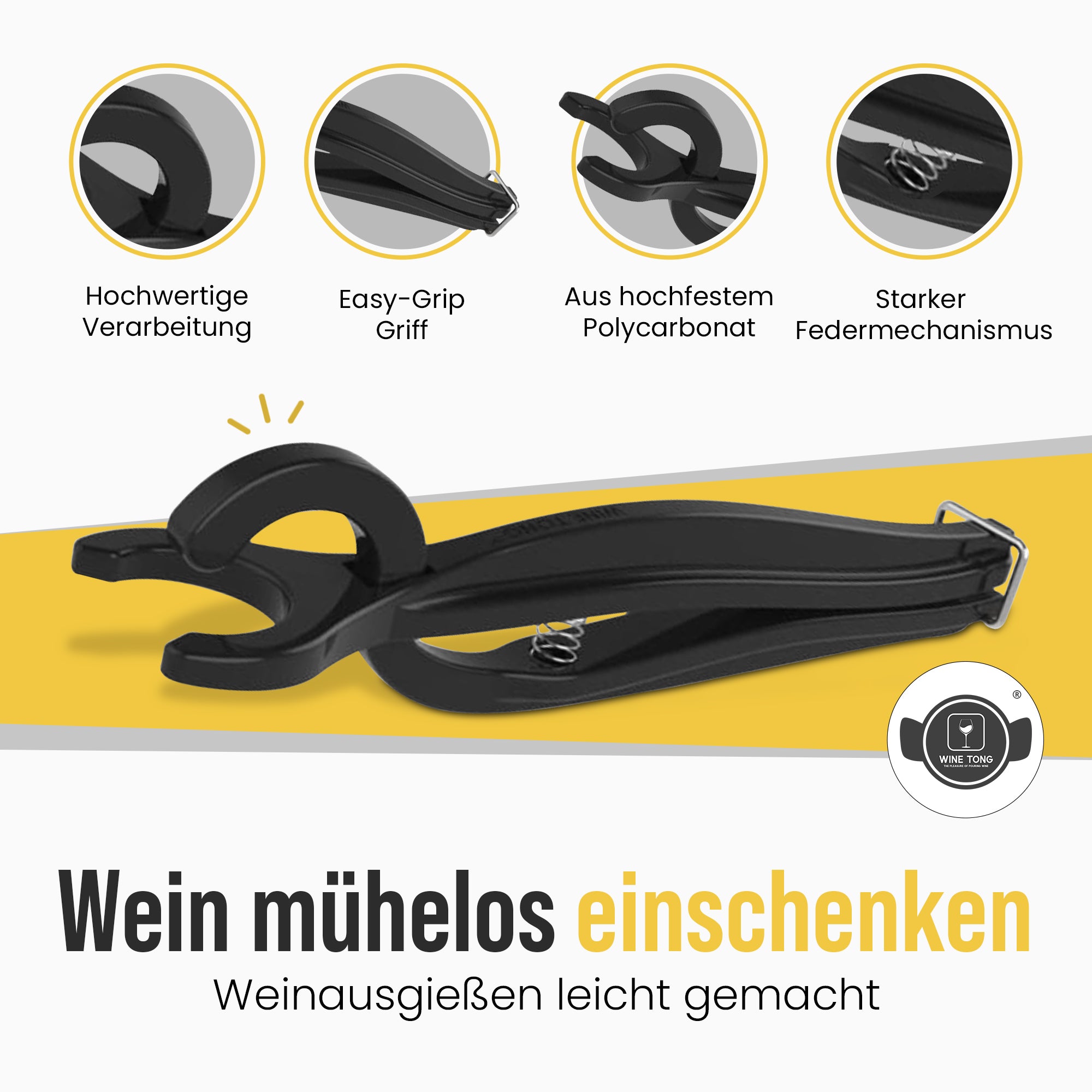 Wine Tong® ECO Weiß | Zange zum Ausschenken von Wein aus Bag-in-Box-Behältern