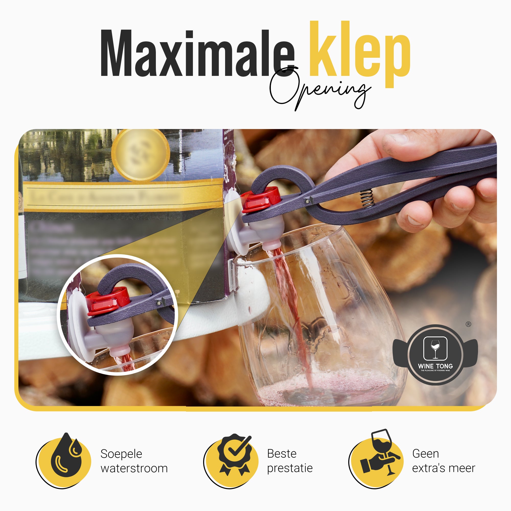 Wine Tong® ECO Burdeaux | Tong voor het schenken van wijn uit een Bag in Box-container