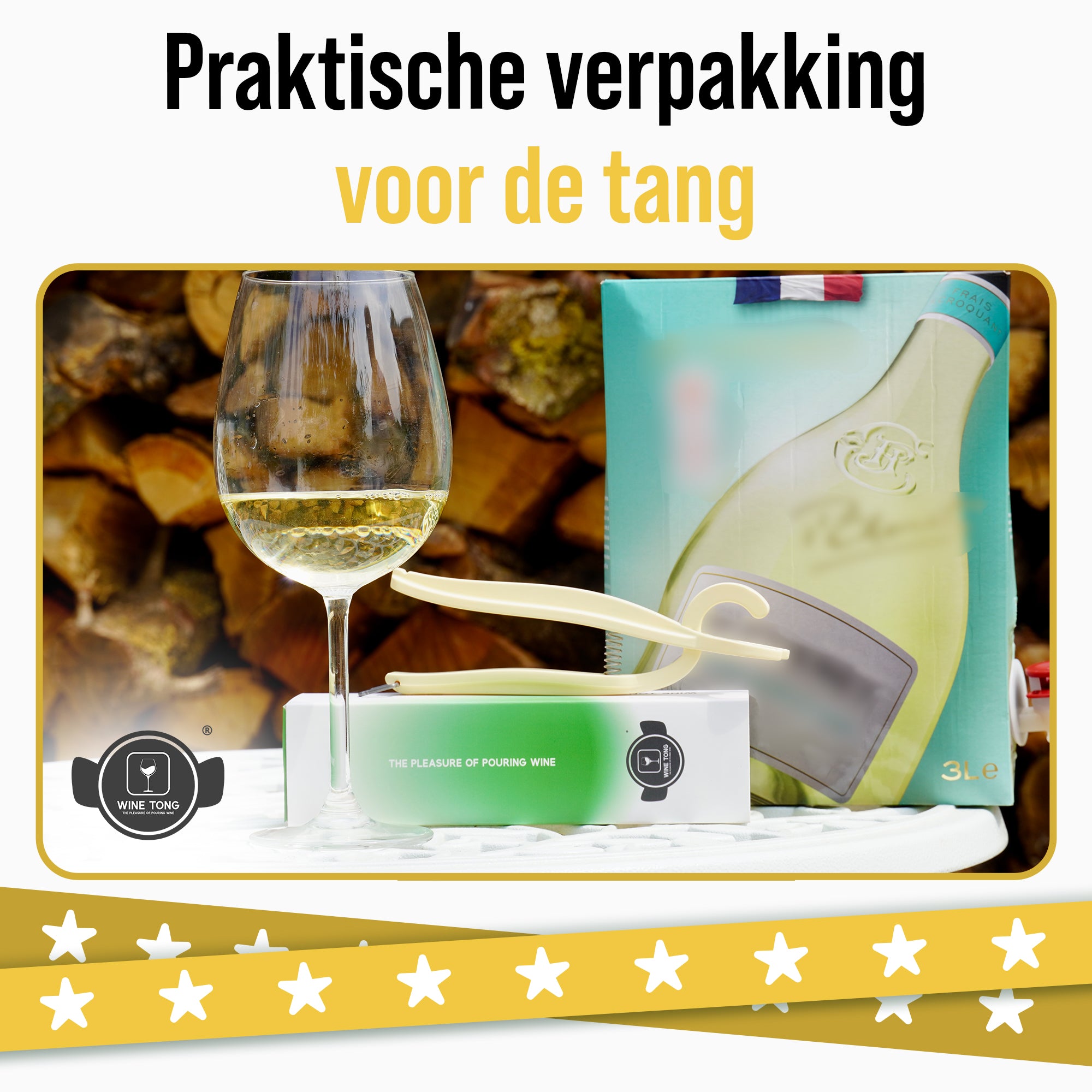 Wine Tong® ECO Ivoor | Tong voor het schenken van wijn uit een Bag in Box-container