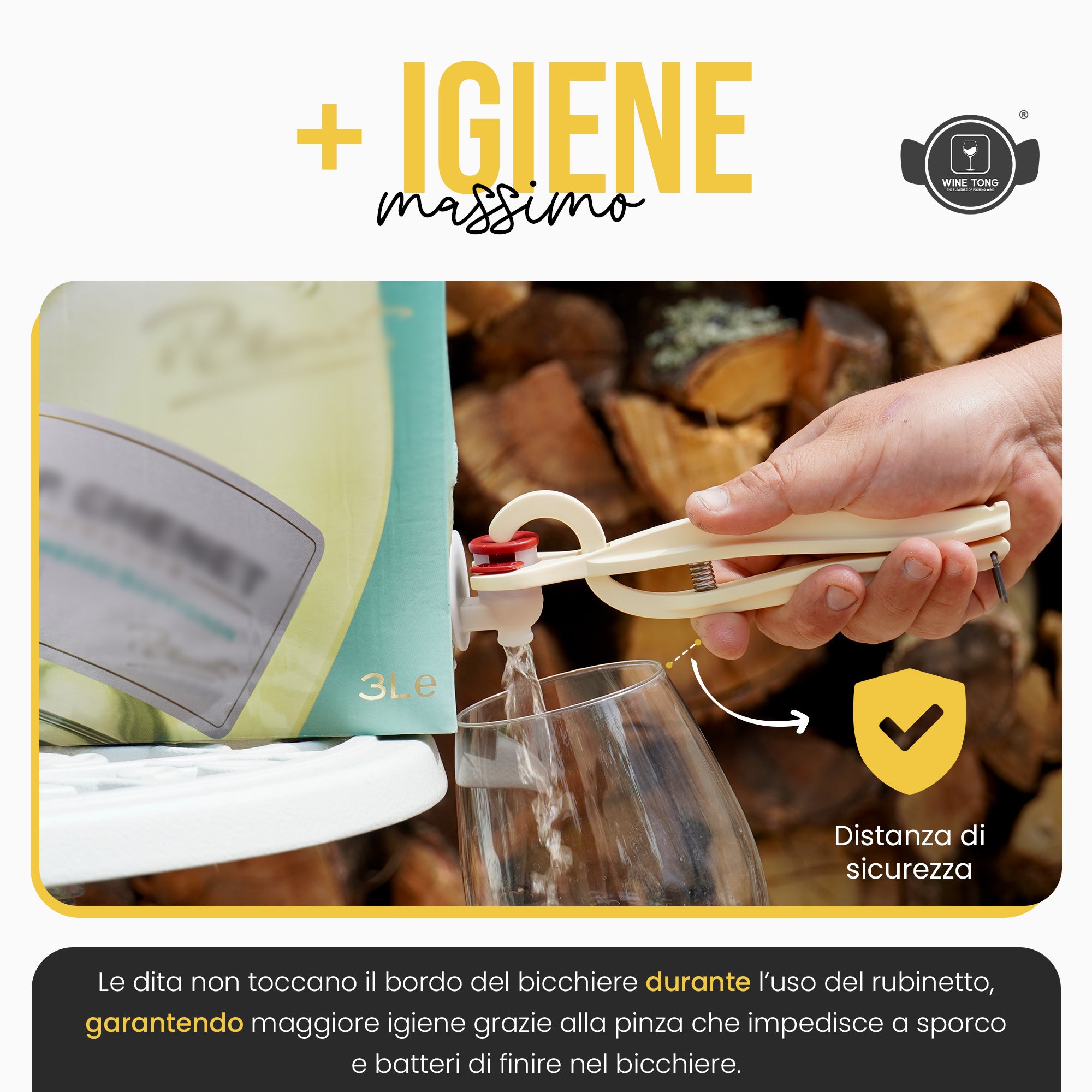 Wine Tong® ECO Nero | Pinza per servire il vino da un contenitore Bag in Box