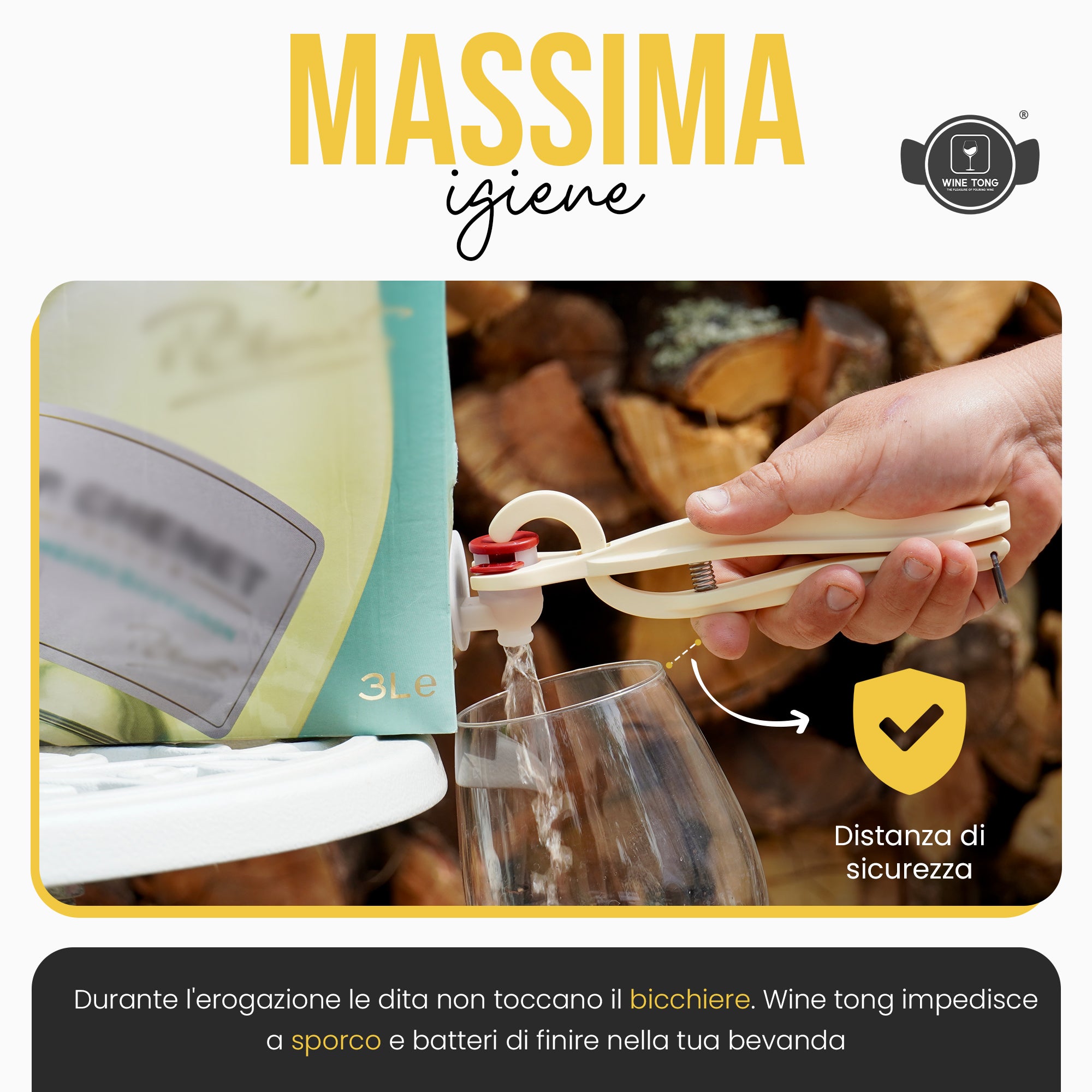 Wine Tong® ECO Nero | Pinza per servire il vino da un contenitore Bag in Box