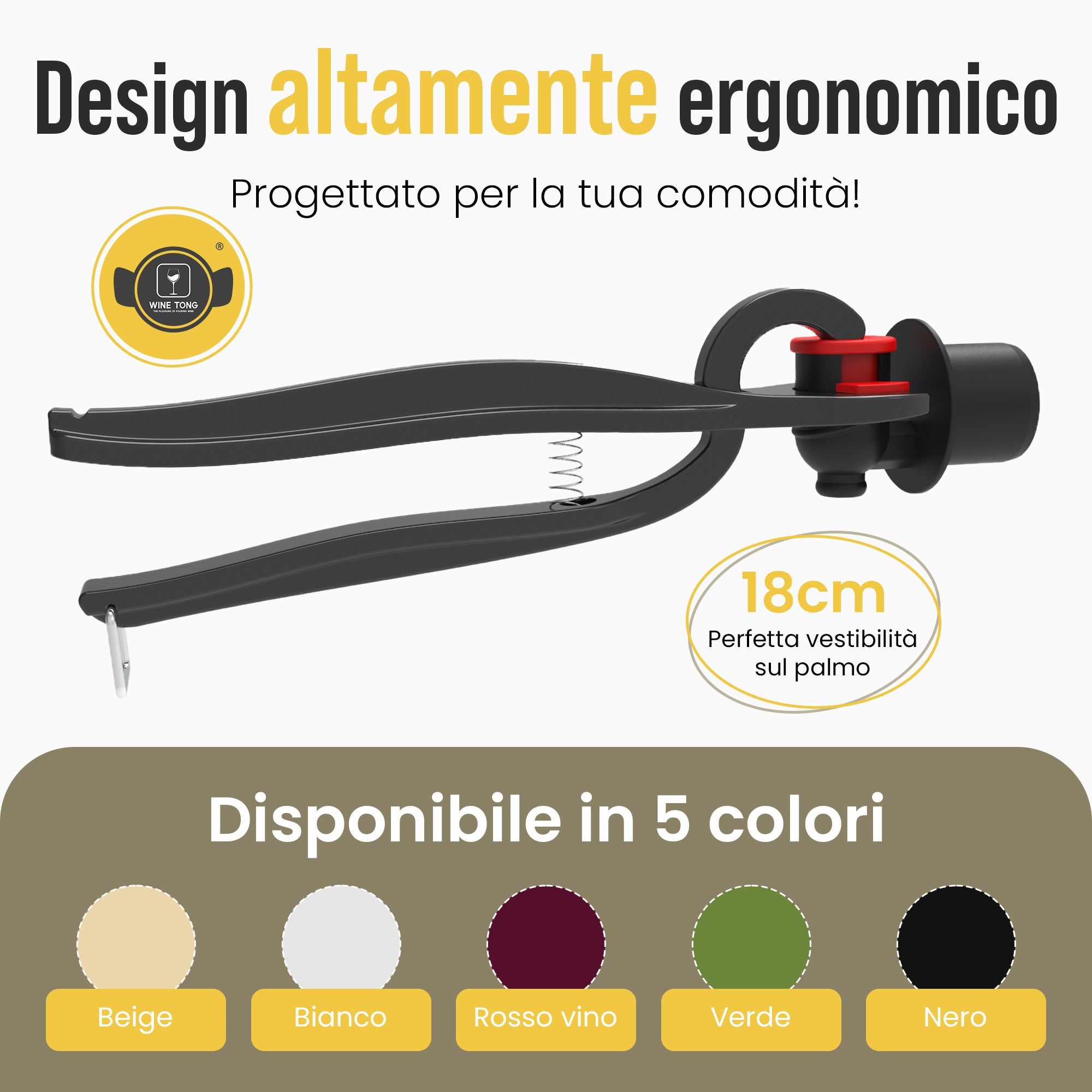 Wine Tong® ECO Nero | Pinza per servire il vino da un contenitore Bag in Box