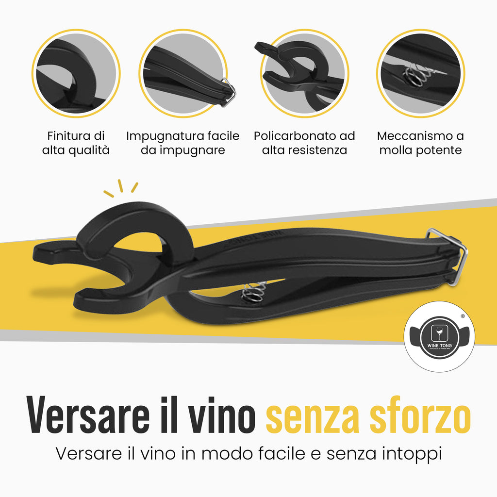 Wine Tong® ECO Nero | Pinza per servire il vino da un contenitore Bag in Box