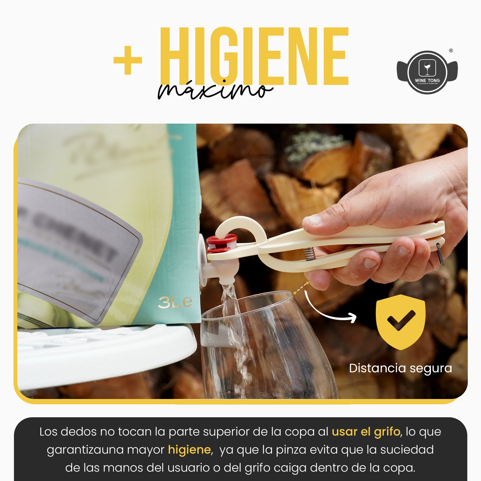 Wine Tong® ECO Marfil | Pinza para servir vino desde un envase Bag in Box