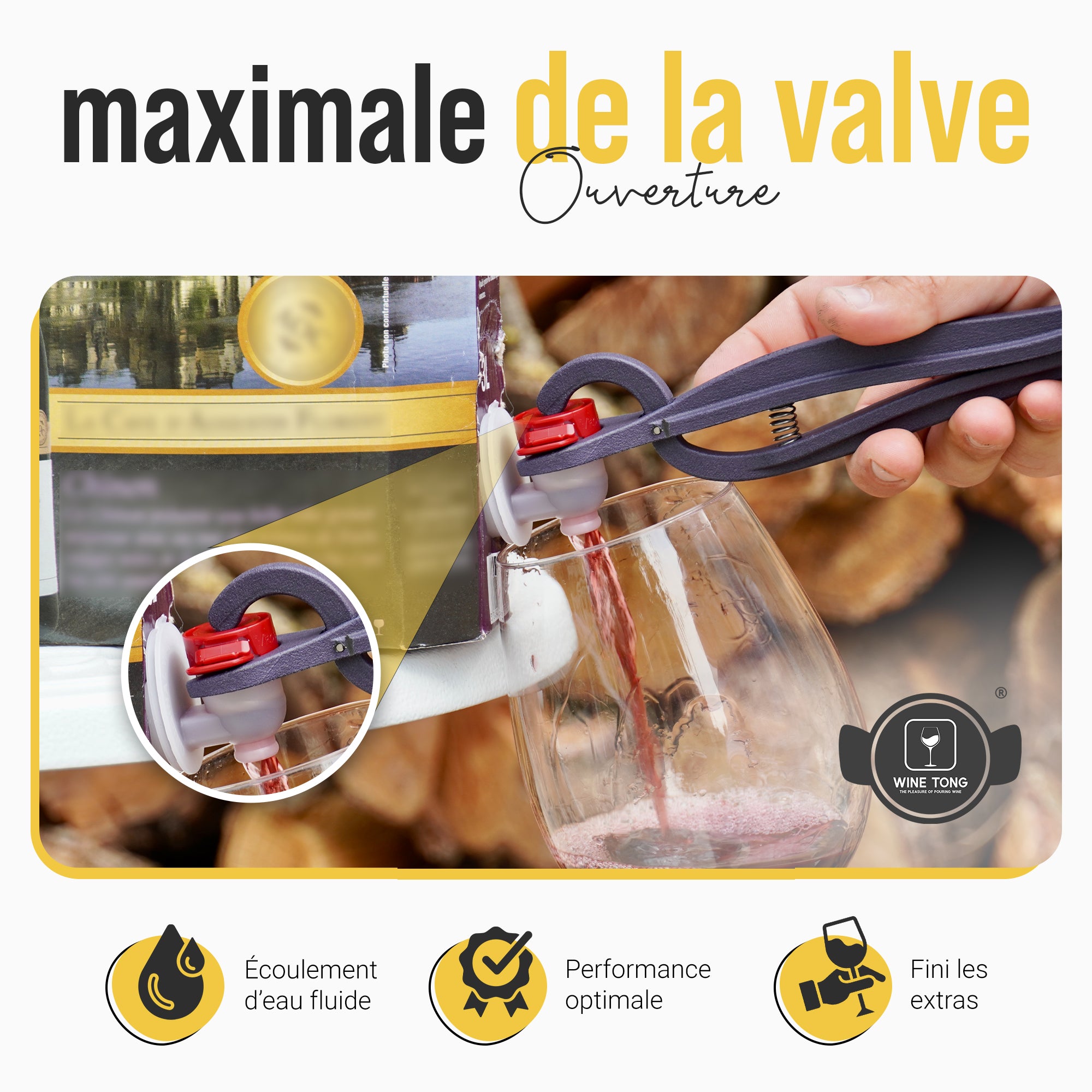 Wine Tong® ECO Burdeaux | Pinces pour servir le vin en Cubi de Vin ou en Bag in Box