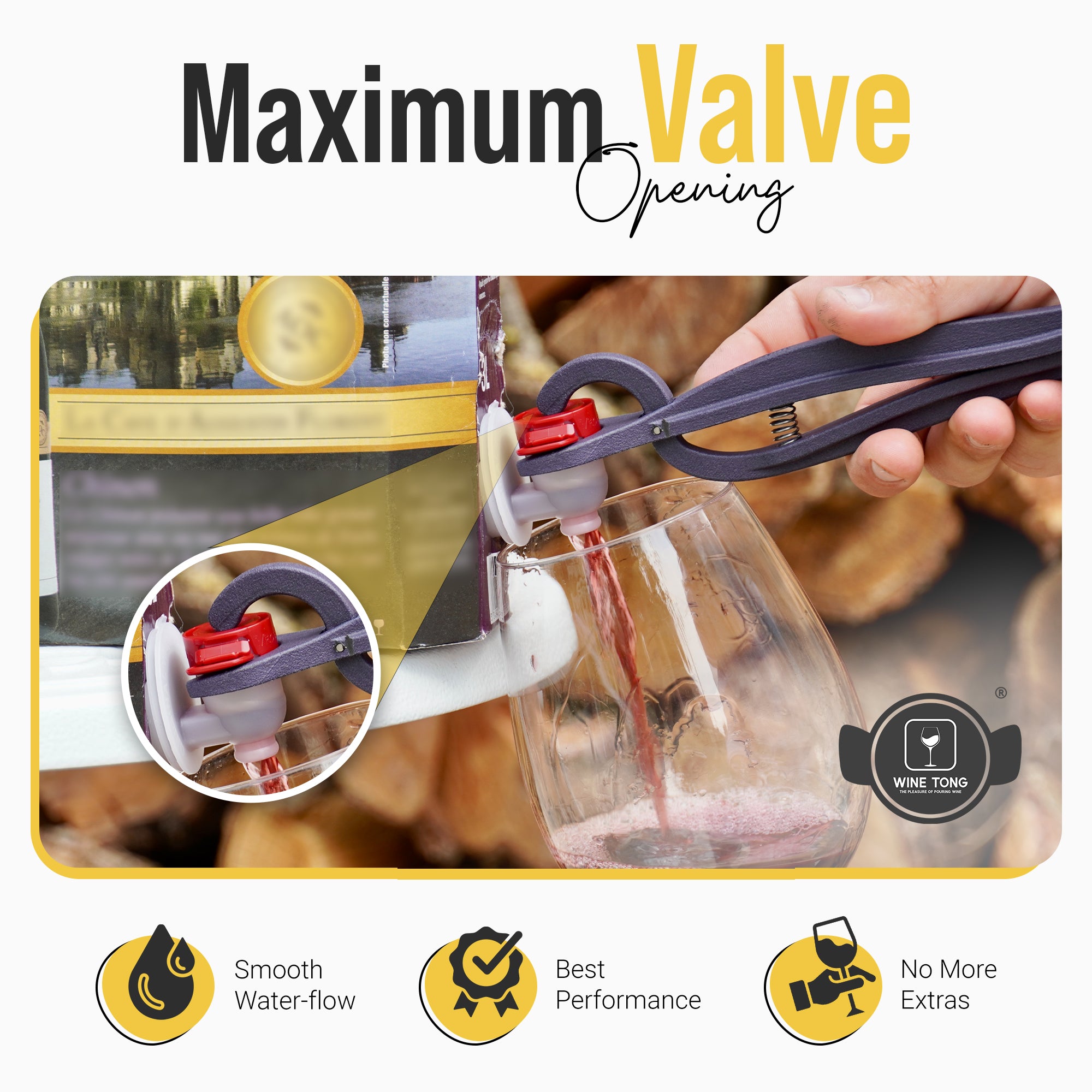 Wine Tong® ECO Ivory | Tong for Pouring Wine from Bag in Box Container
