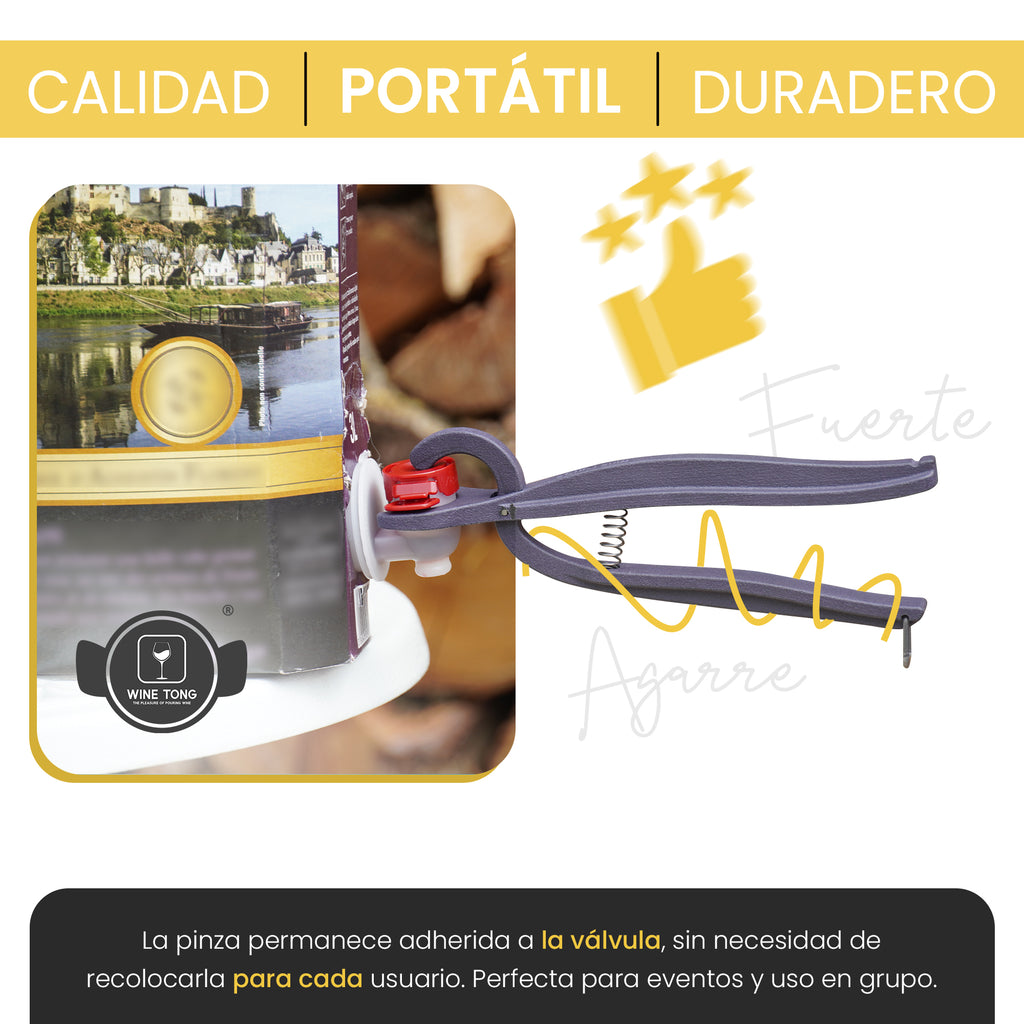 Wine Tong® ECO Burdeos | Pinza para servir vino desde un envase Bag in Box