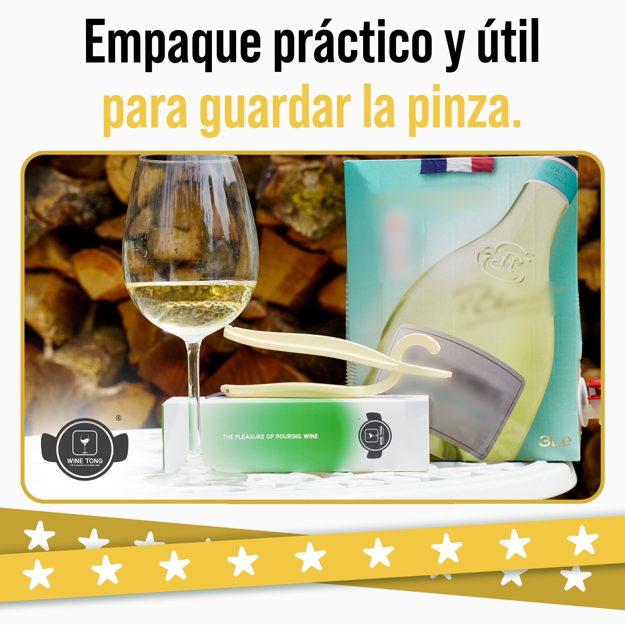 Wine Tong® ECO Burdeos | Pinza para servir vino desde un envase Bag in Box