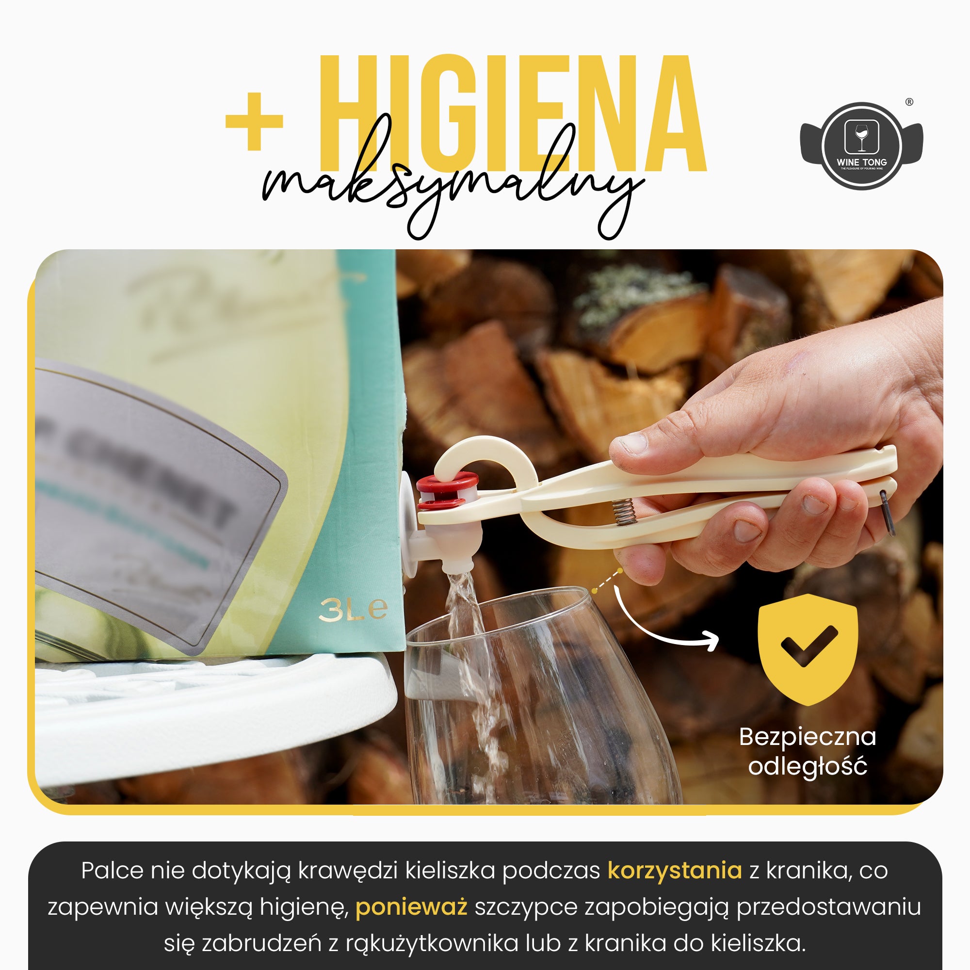 Wine Tong® ECO Burdeaux | Szczypce do nalewania wina z pojemnika typu bag in box