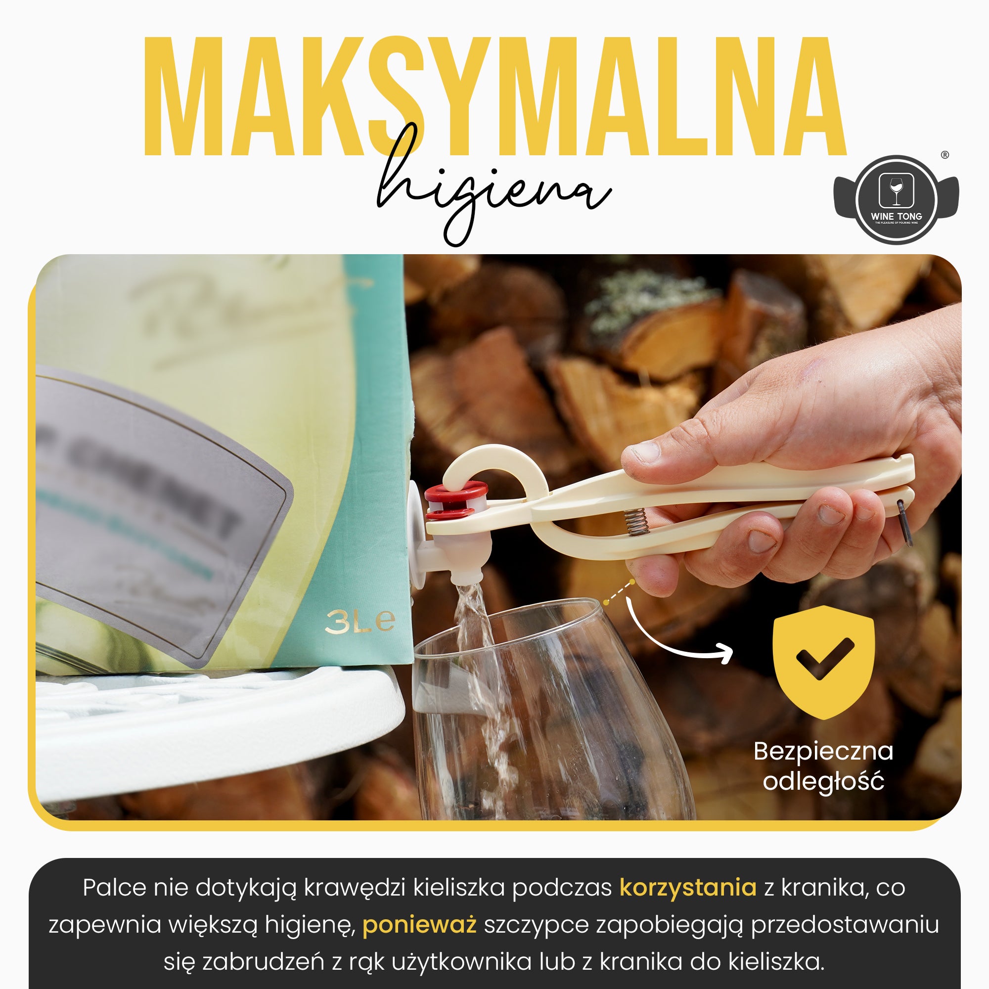 Wine Tong® ECO Burdeaux | Szczypce do nalewania wina z pojemnika typu bag in box