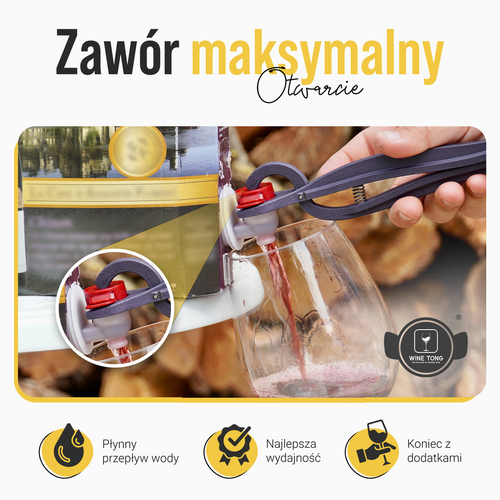 Wine Tong® ECO Biały | Szczypce do nalewania wina z pojemnika typu bag in box