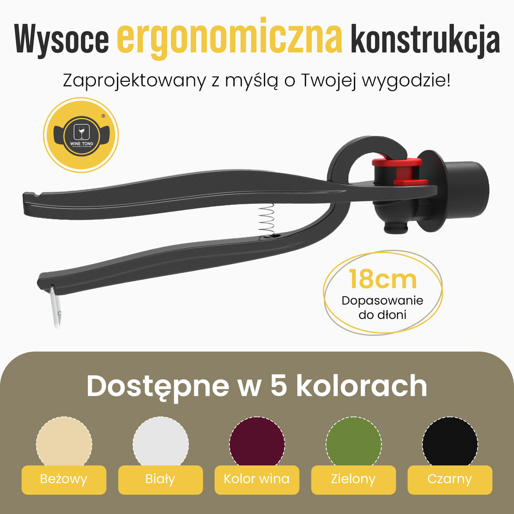 Wine Tong® ECO Biały | Szczypce do nalewania wina z pojemnika typu bag in box