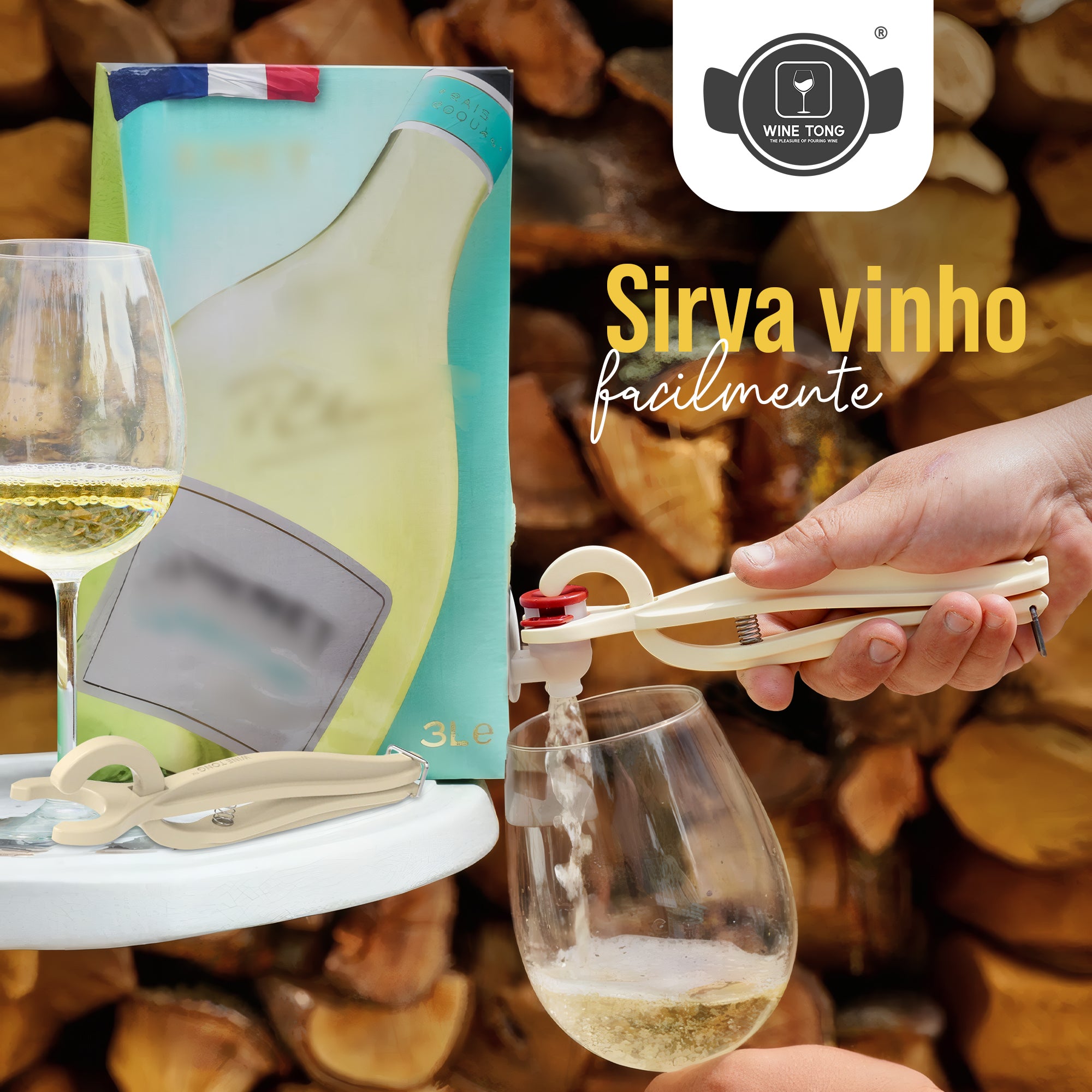 Wine Tong® ECO Bordó | Pinça para Servir Vinho de Recipientes Bag in Box