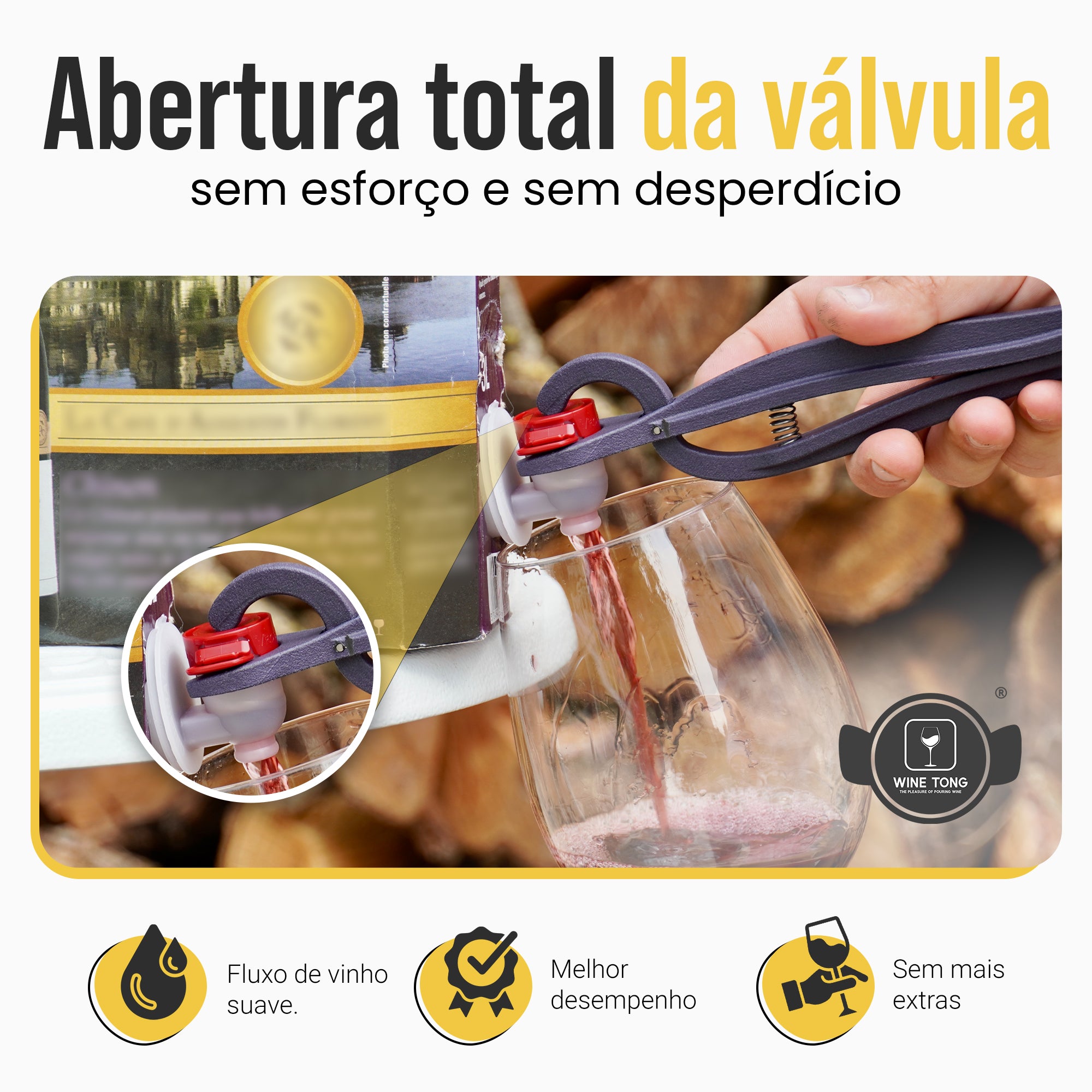 Wine Tong® ECO Bordó | Pinça para Servir Vinho de Recipientes Bag in Box
