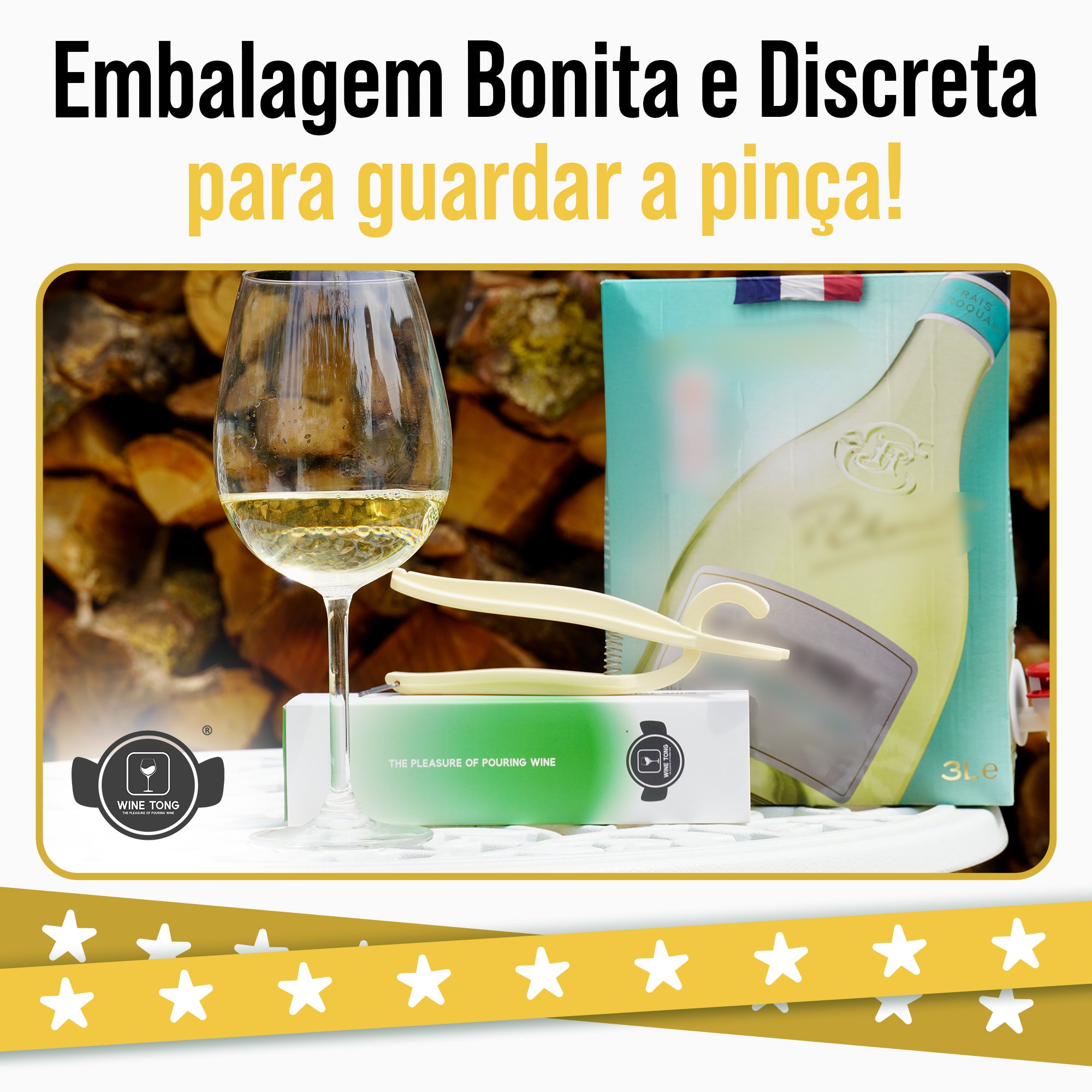 Wine Tong® ECO Marfim | Pinça para Servir Vinho de Recipientes Bag in Box
